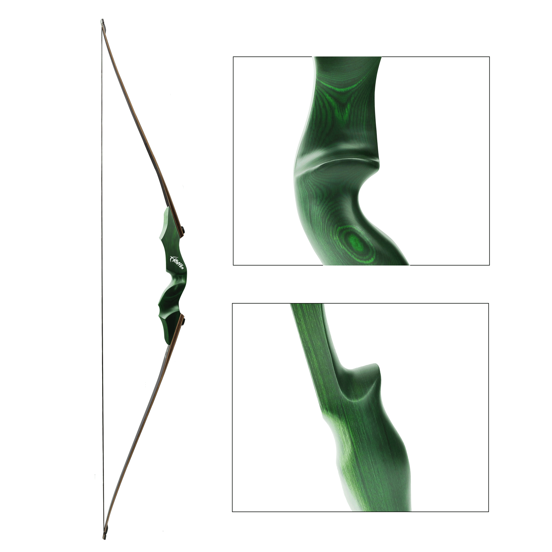 Black Hunter Longbow Recurve Bow and Arrows Kit LH RH