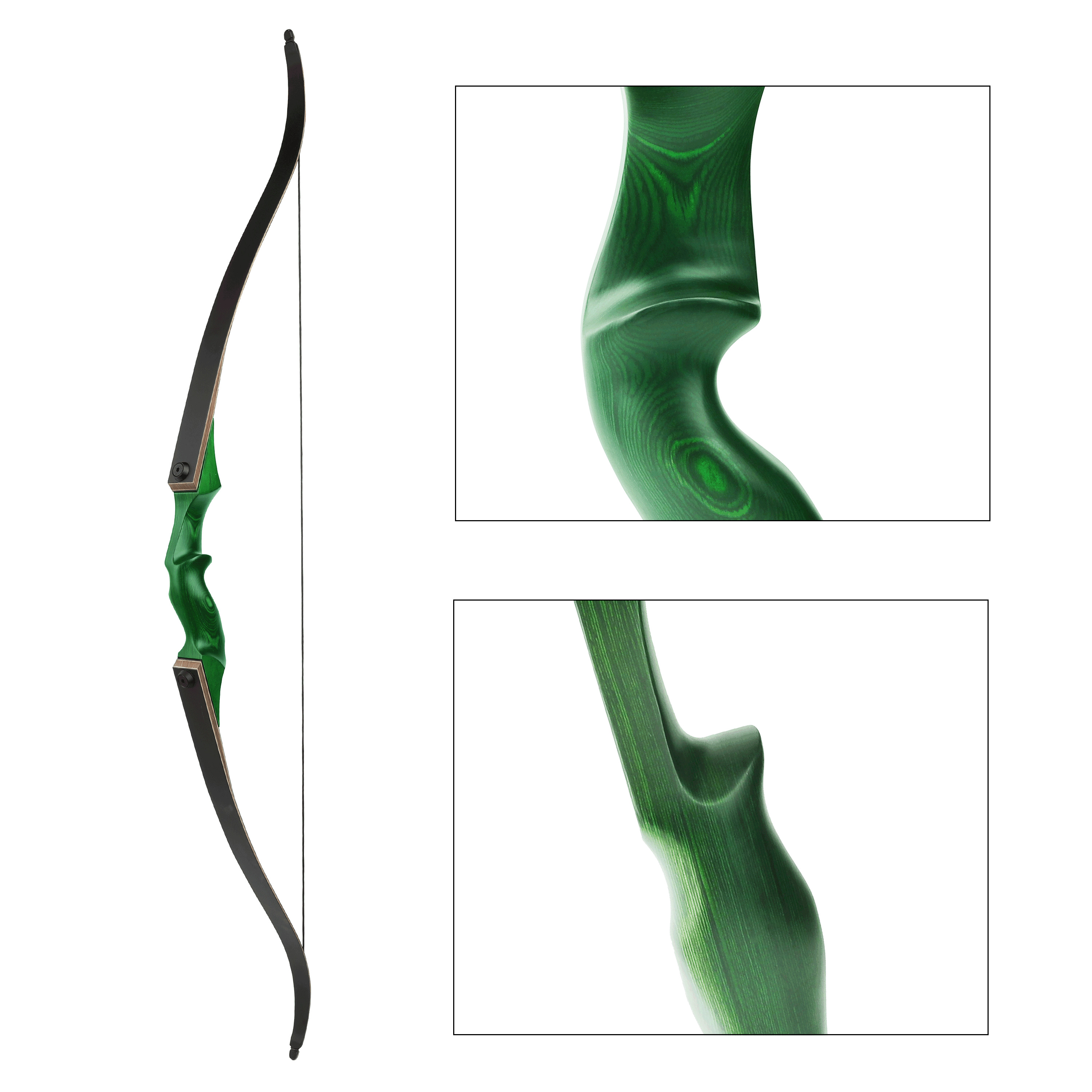 Black Hunter Longbow Recurve Bow and Arrows Kit LH RH