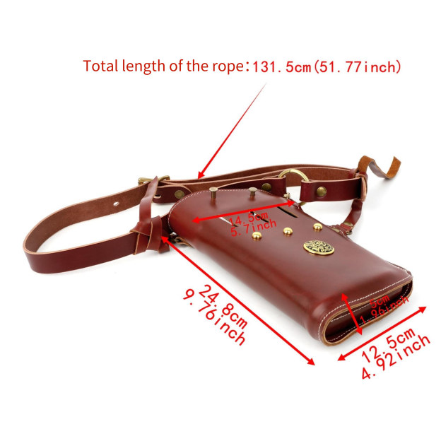 Brown Cowhide Arrow Quiver Traditional Bow Hunting Case