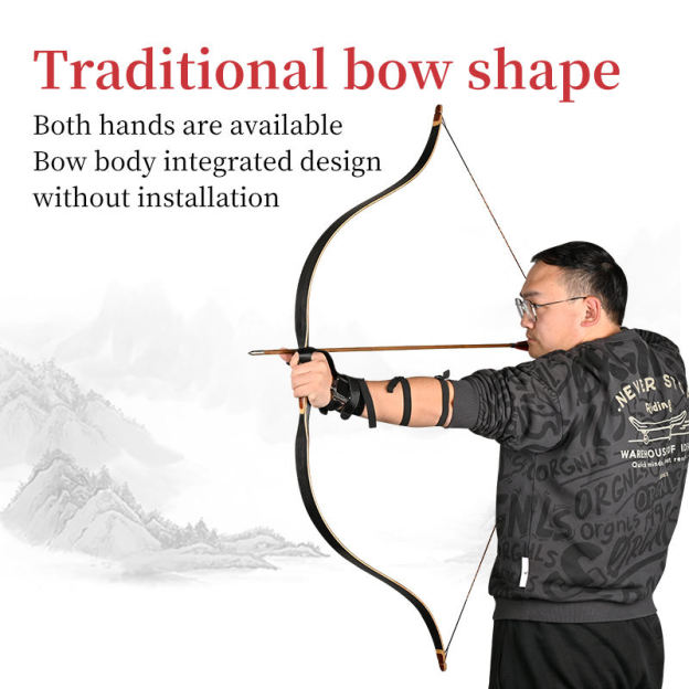 55" One Piece Korean Traditional Bow 20-60lbs Archery RH LH