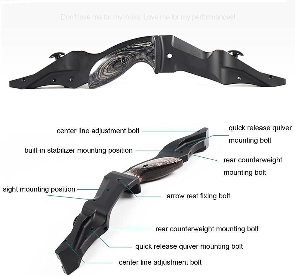 Junxing F261 ILF Recurve Bow Riser 17" 19" 21"  CNC Aluminum LH RH