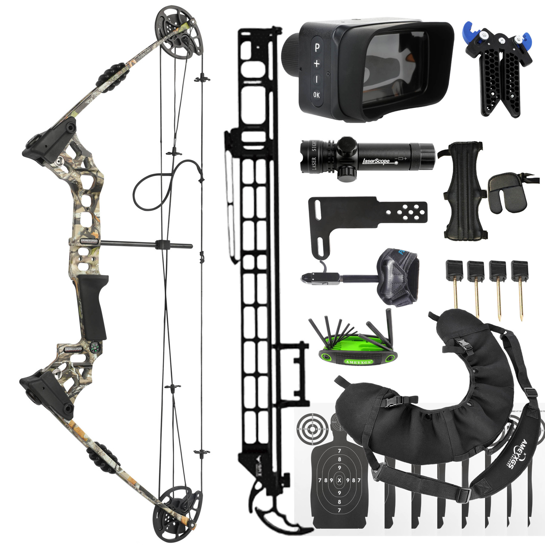 Junxing X8 Compound Bow Set Adjustable Hunting Bow 20-70lb