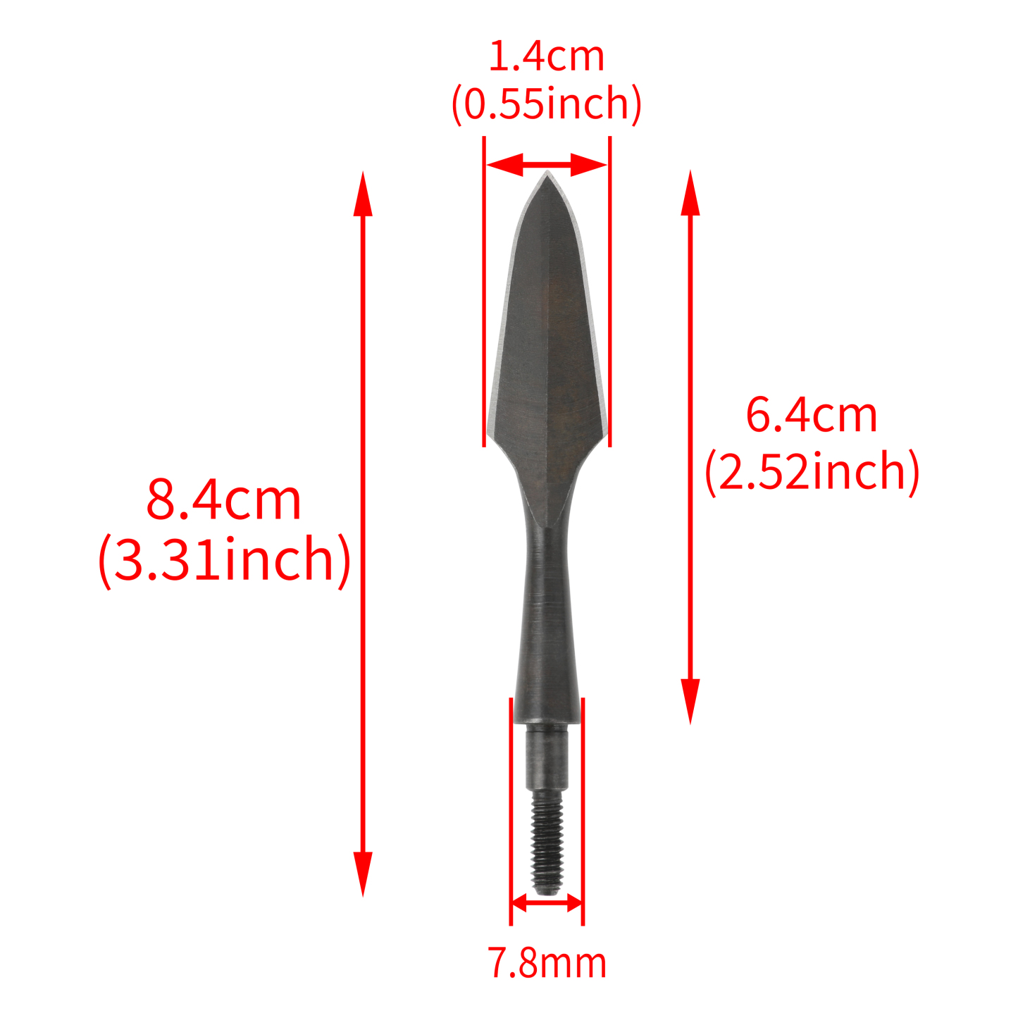 Black Steel Screw-In Points 6pcs for Bow Hunting & Target Practice