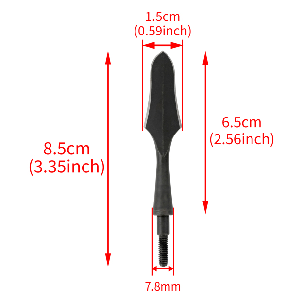 Black Steel Screw-In Points 6pcs for Bow Hunting & Target Practice