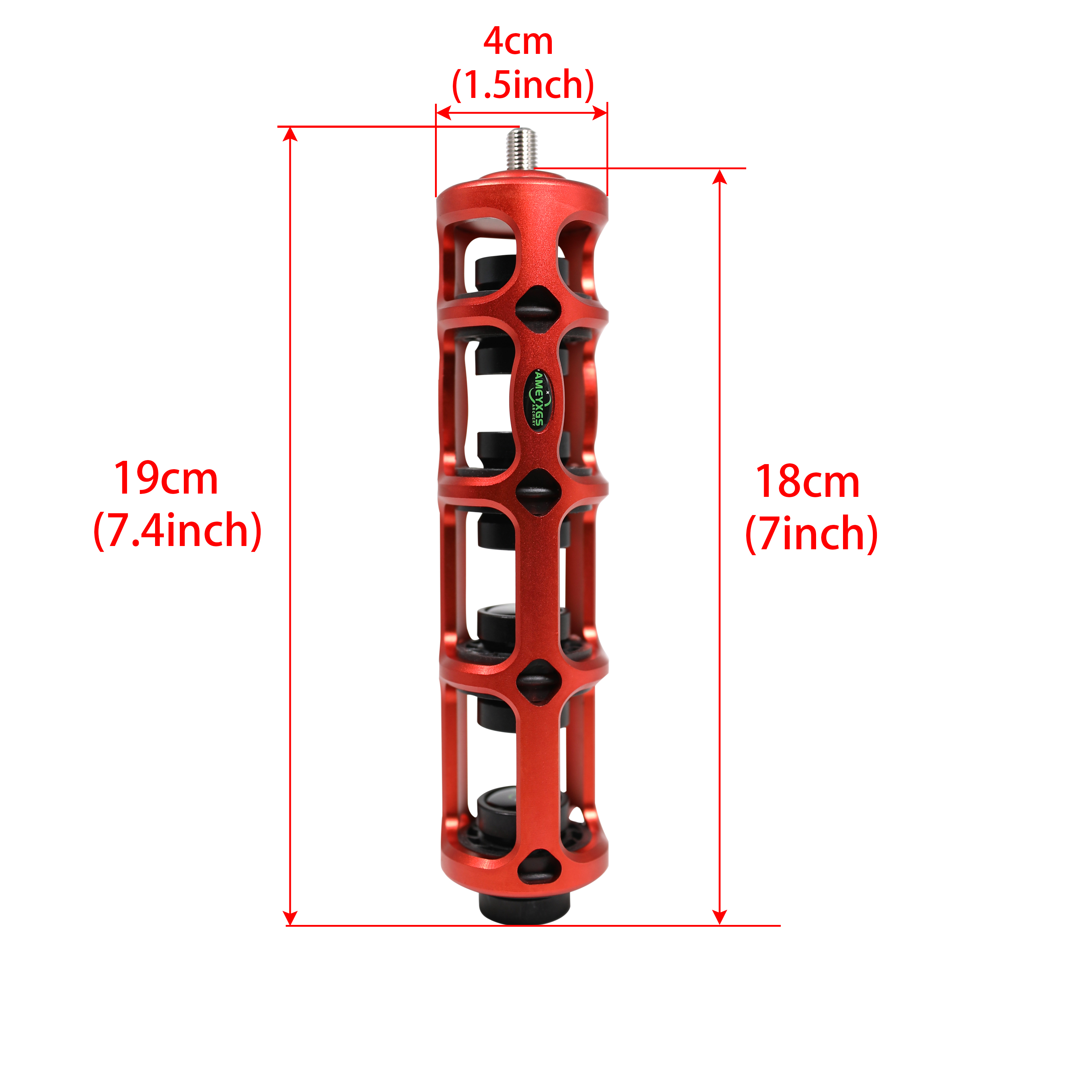 6" Archery Bow Stabilizer, Shock Absorbing Rubber Dampener