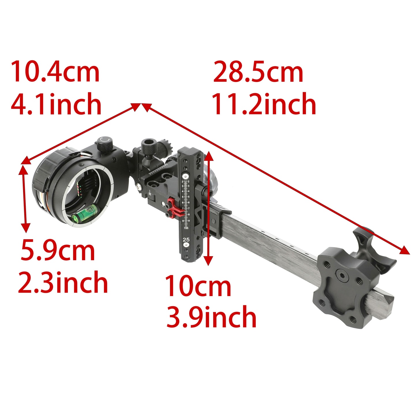 Topoint TX2650 Hunting Compound Bow Sight 5-Pin CNC Carbon Adjustable