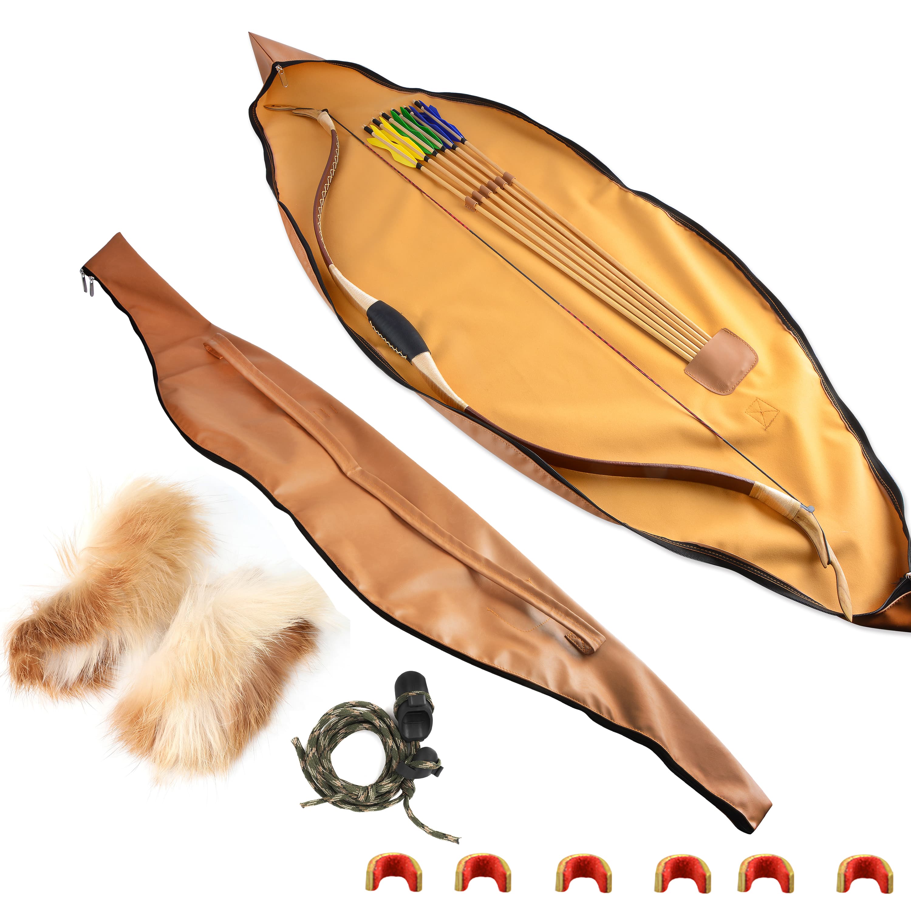 Traditional Recurve Bow Case PU Leather Protective Storage