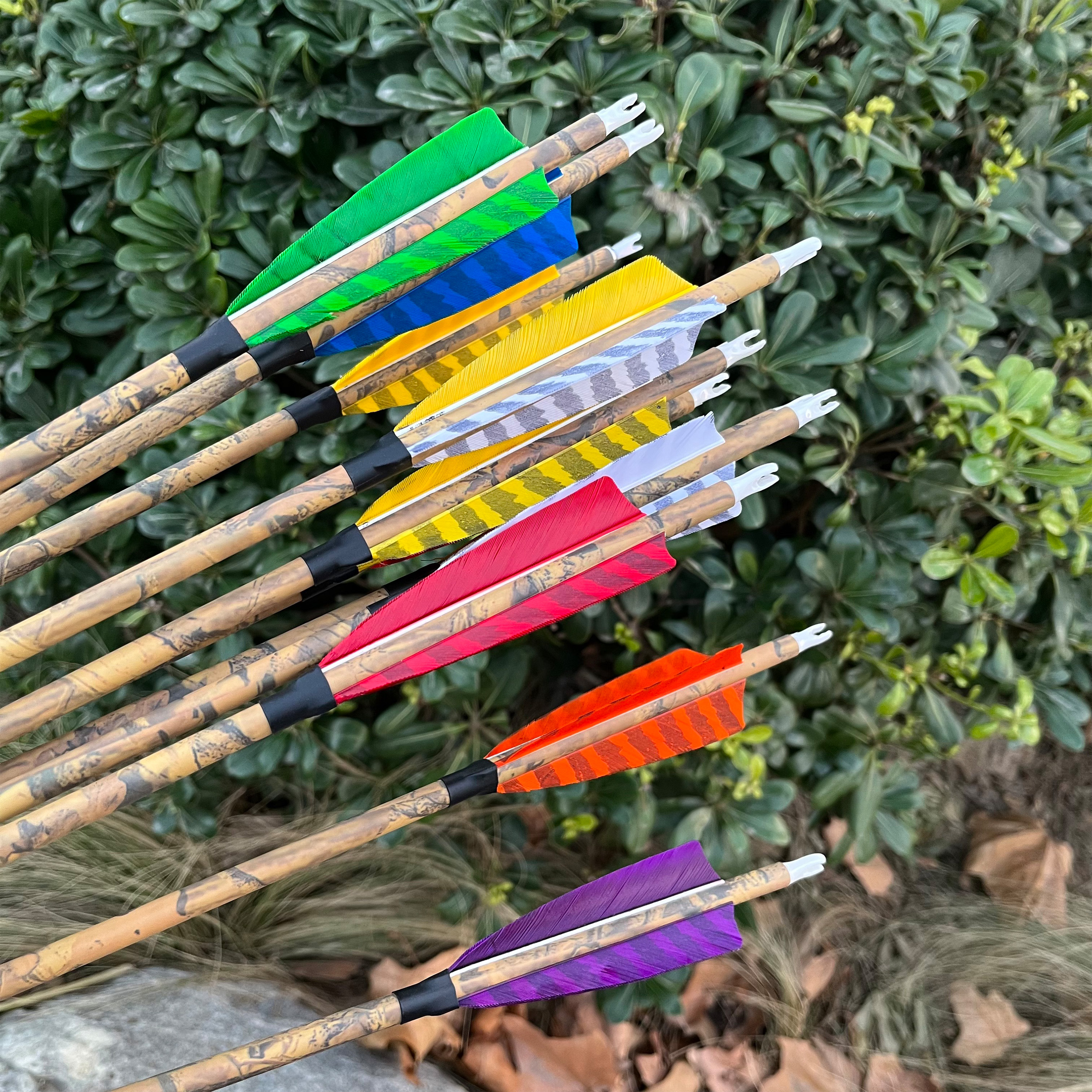 12pcs Carbon Mix Arrows 500 Spine, 31" Target Practice & Hunting