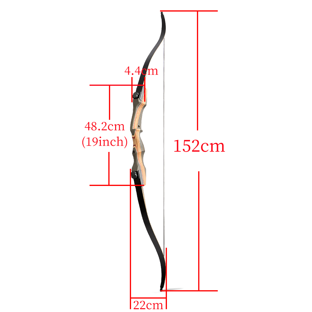 62 Inch Recurve Bow and Arrows 30-50 lbs American Hunting Bow RH