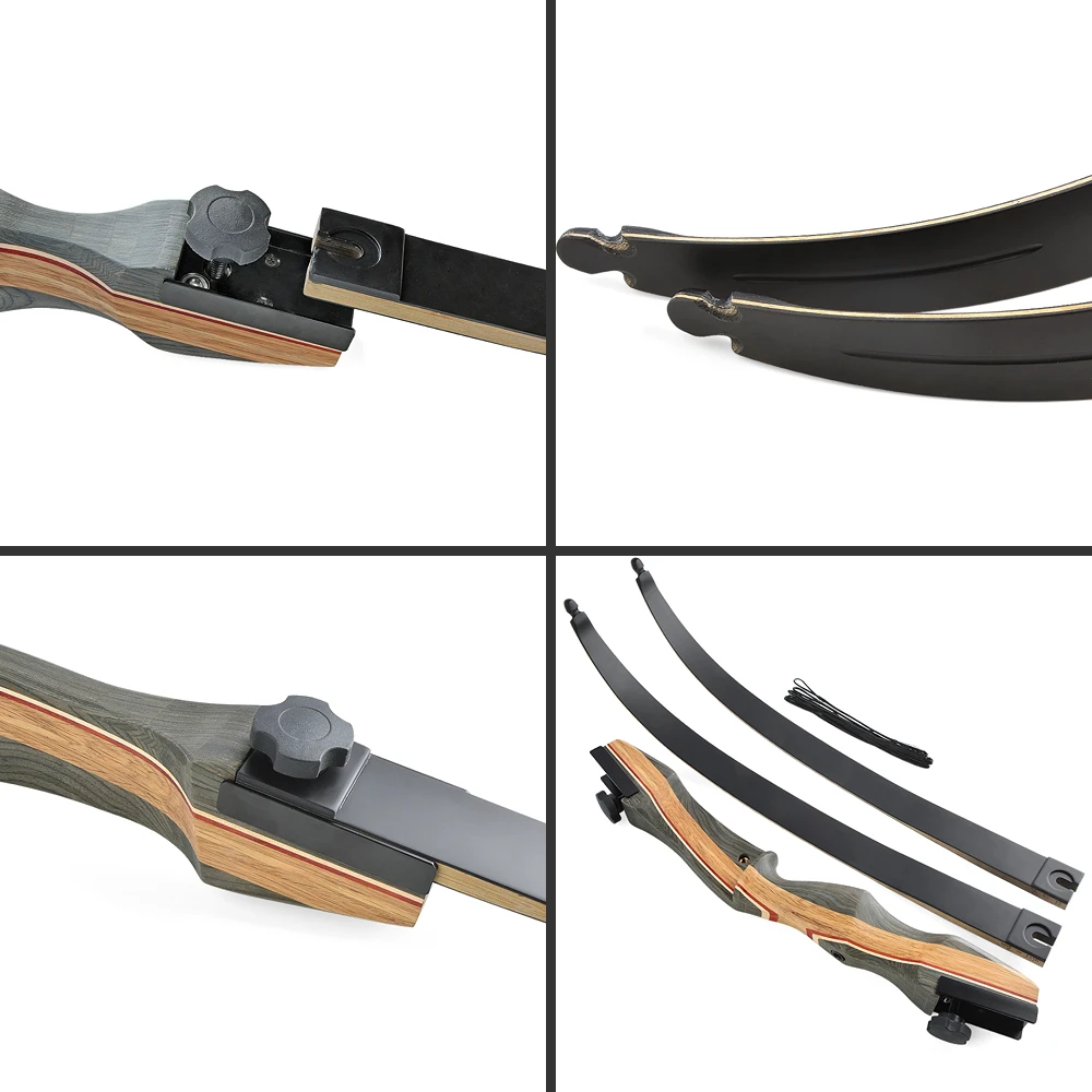 62 Inch Recurve Bow and Arrows 30-50 lbs American Hunting Bow RH