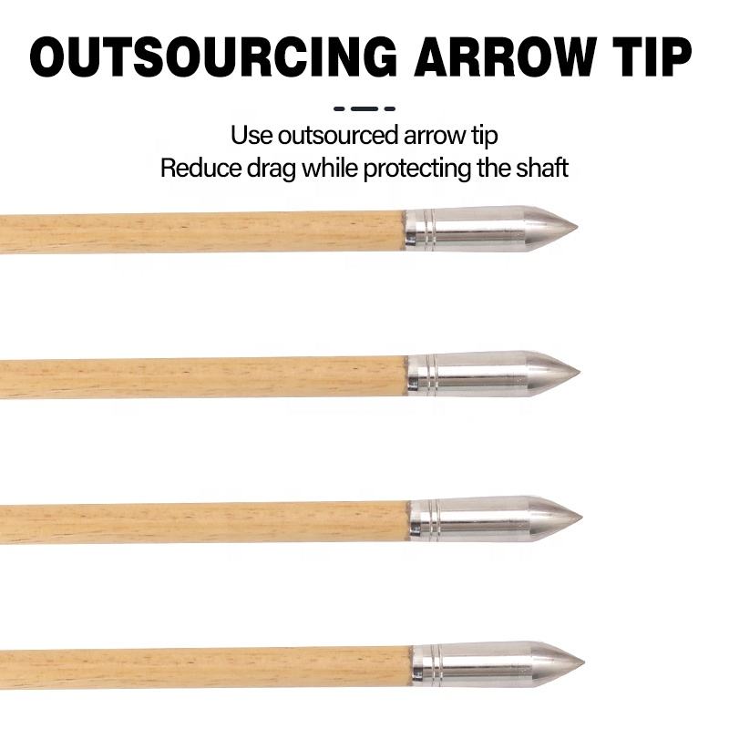 Wooden Arrow 5" Turkey Feather Traditional Hunting 31.5" 