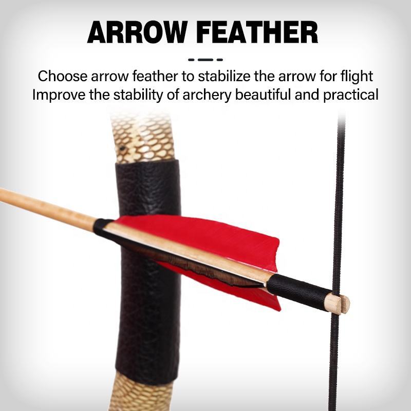 Wooden Arrow 5" Turkey Feather Traditional Hunting 31.5" 