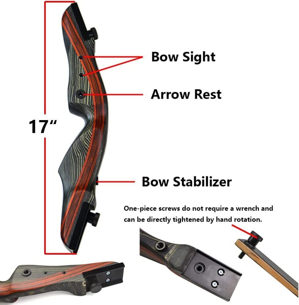 American Hunting Recurve Bow 20-50 lbs Wooden Riser Adult beginners