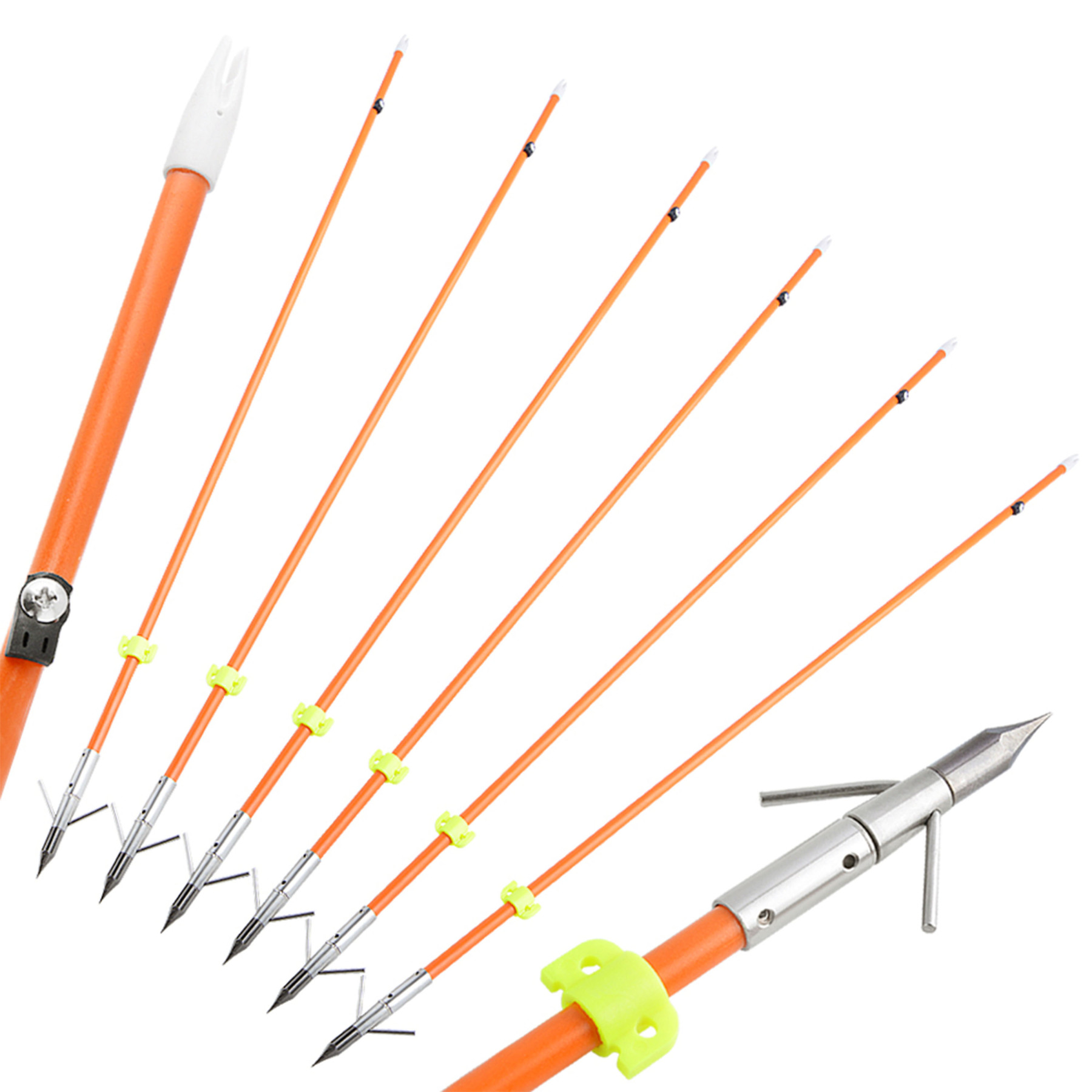 12X Bowfishing Arrow Archery Fishing Glue-on Nock Additional Screw