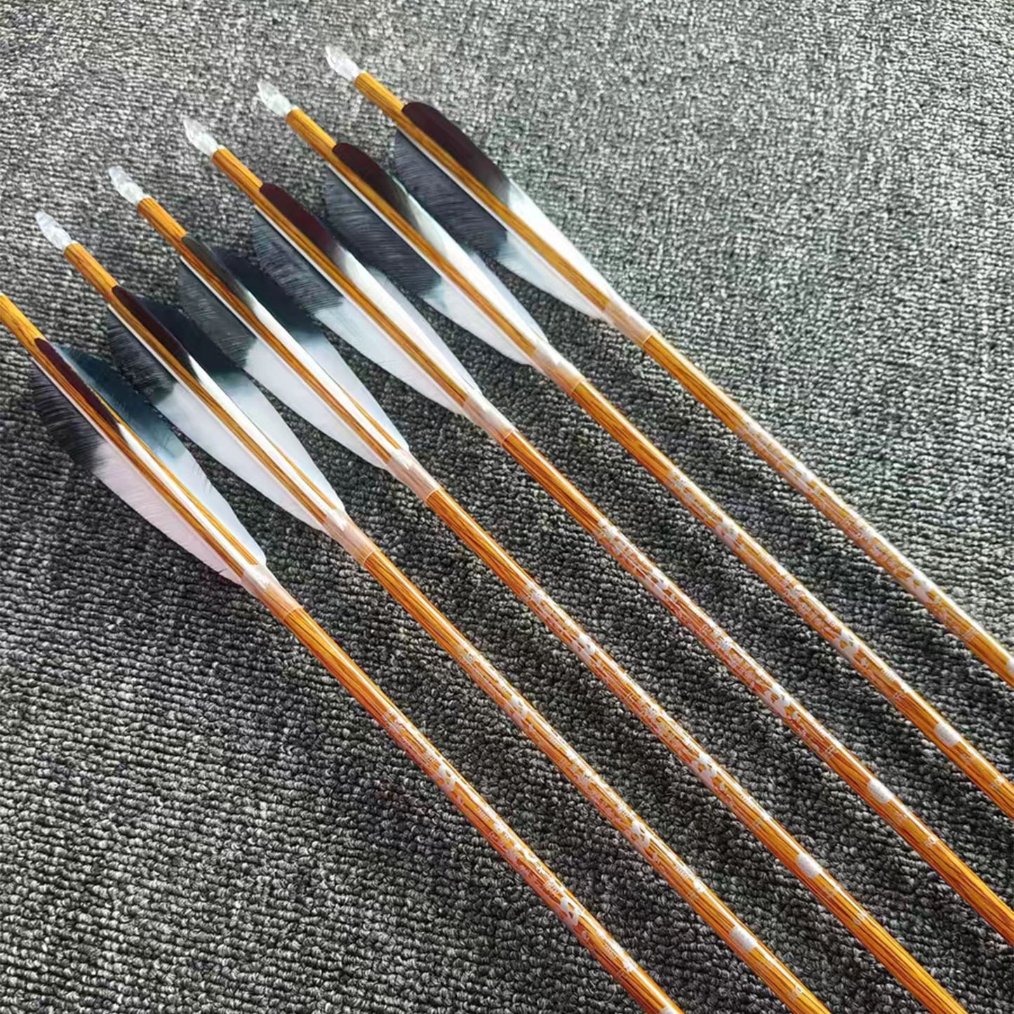 Archery Carbon Arrows Feather Spine500-800 Traditional Shooting