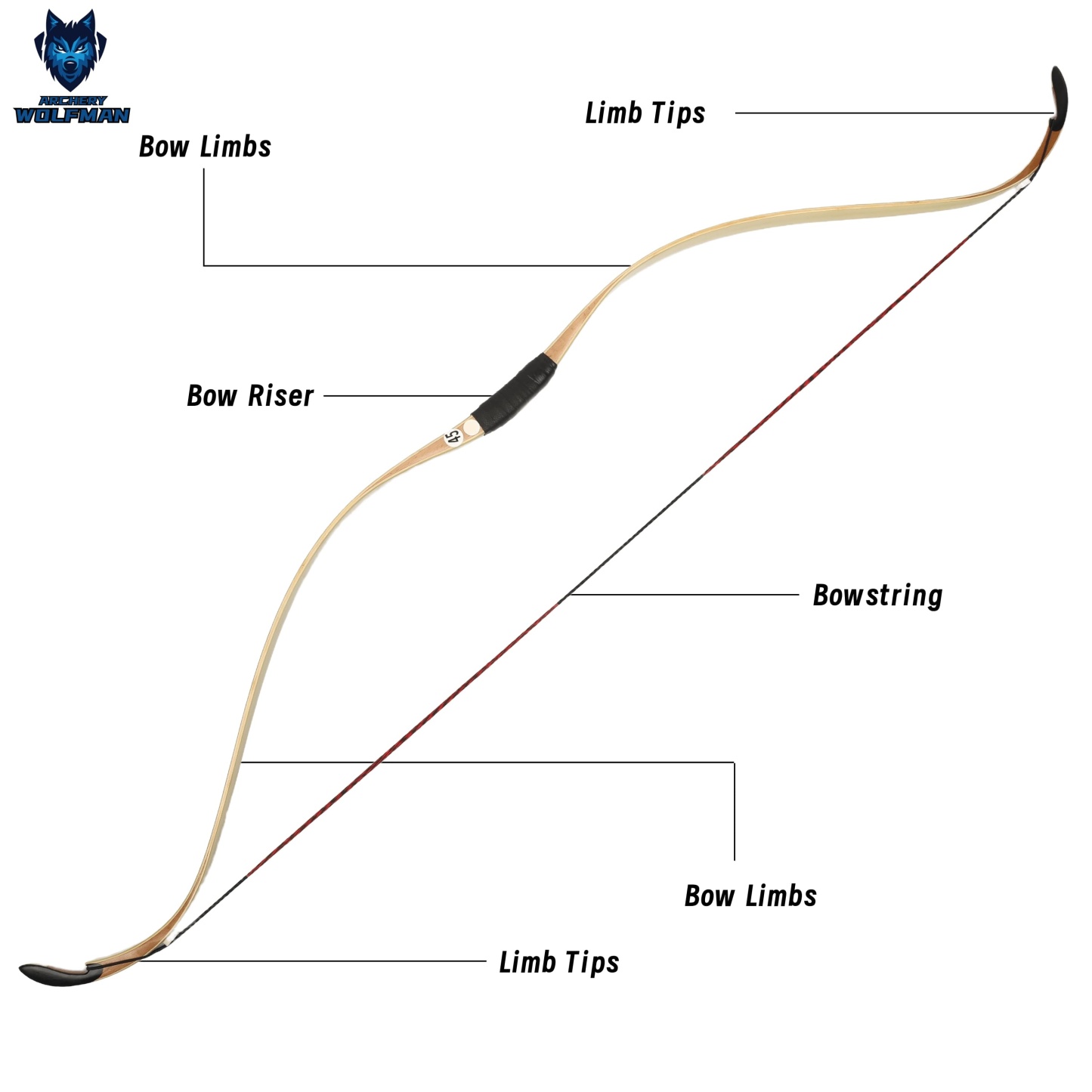 Traditional Recurve Bow 20-45lbs One-Piece Horsebow Hunting Target