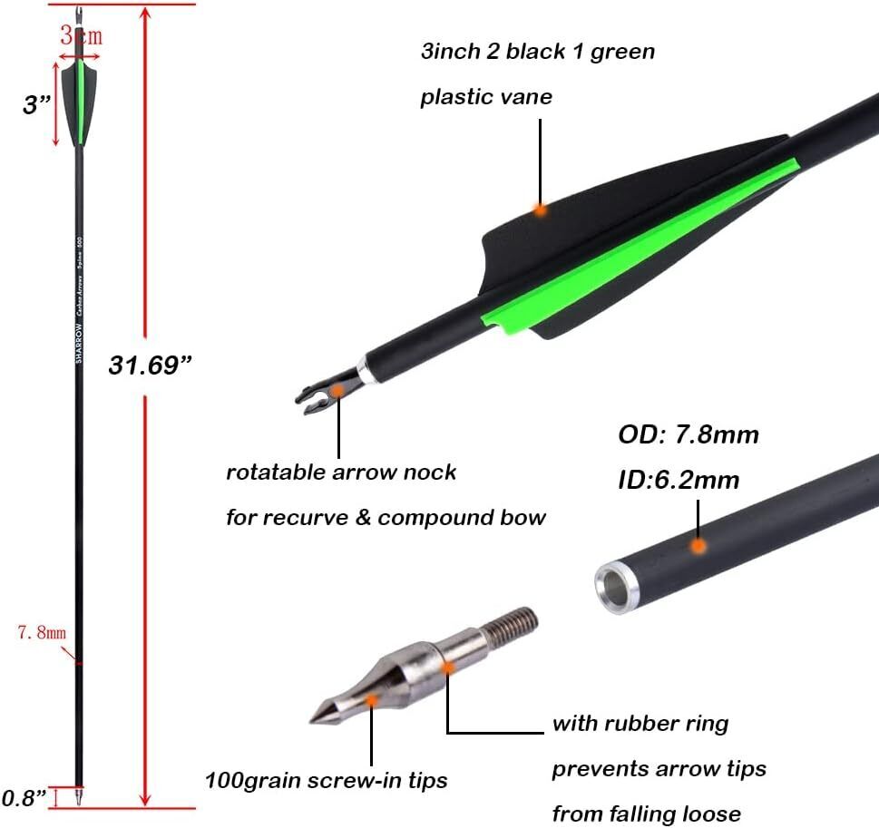 Junxing Archery F177 Hunting Recurve Bow 54" 30-50lbs Metal Riser RH