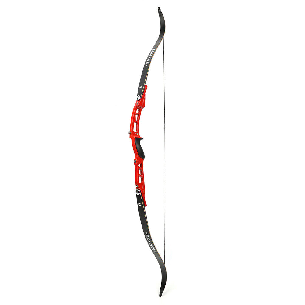 Red Recurve Bow with Bamboo-Fiberglass Limbs
