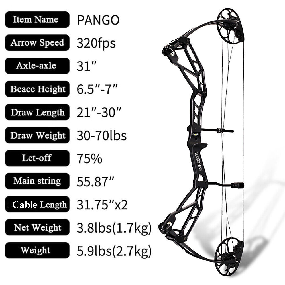 LWANO Compound Bow for Adults and Teens Hunting Bow 30-70 Lbs 21"-30"