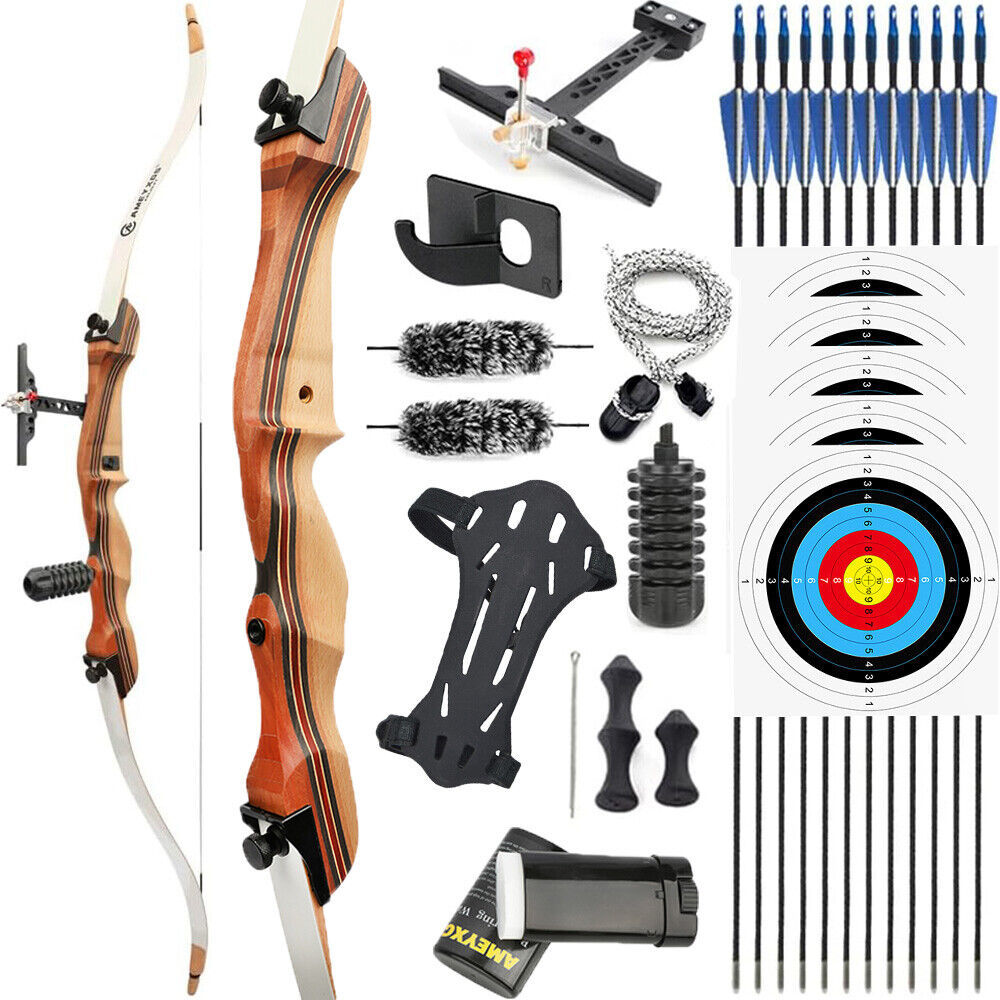 Youth Recurve Bow 10-20lbs Wooden Archery Beginner Practice Shoot Gift