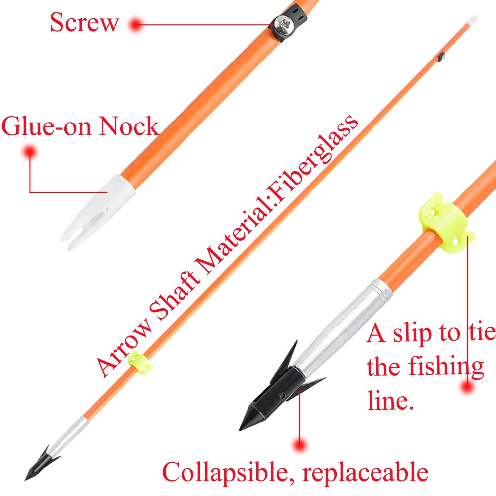 62" Traditional Takedown Recurve Bow Fishing Set Hunting RH