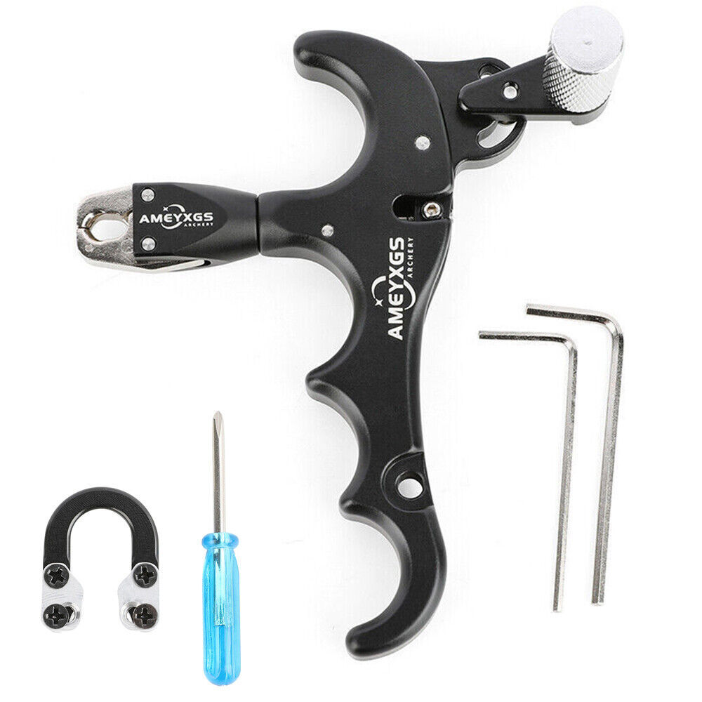 Compound Bow Release Aids 4 Finger Thumb Trigger D Loop Ring  RH LH
