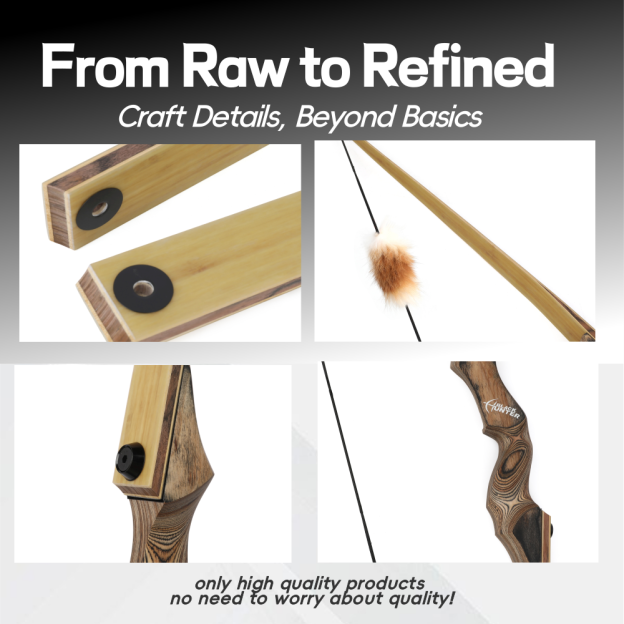 Black Hunter Longbow Hunting Set 60" 20-50lbs LH RH