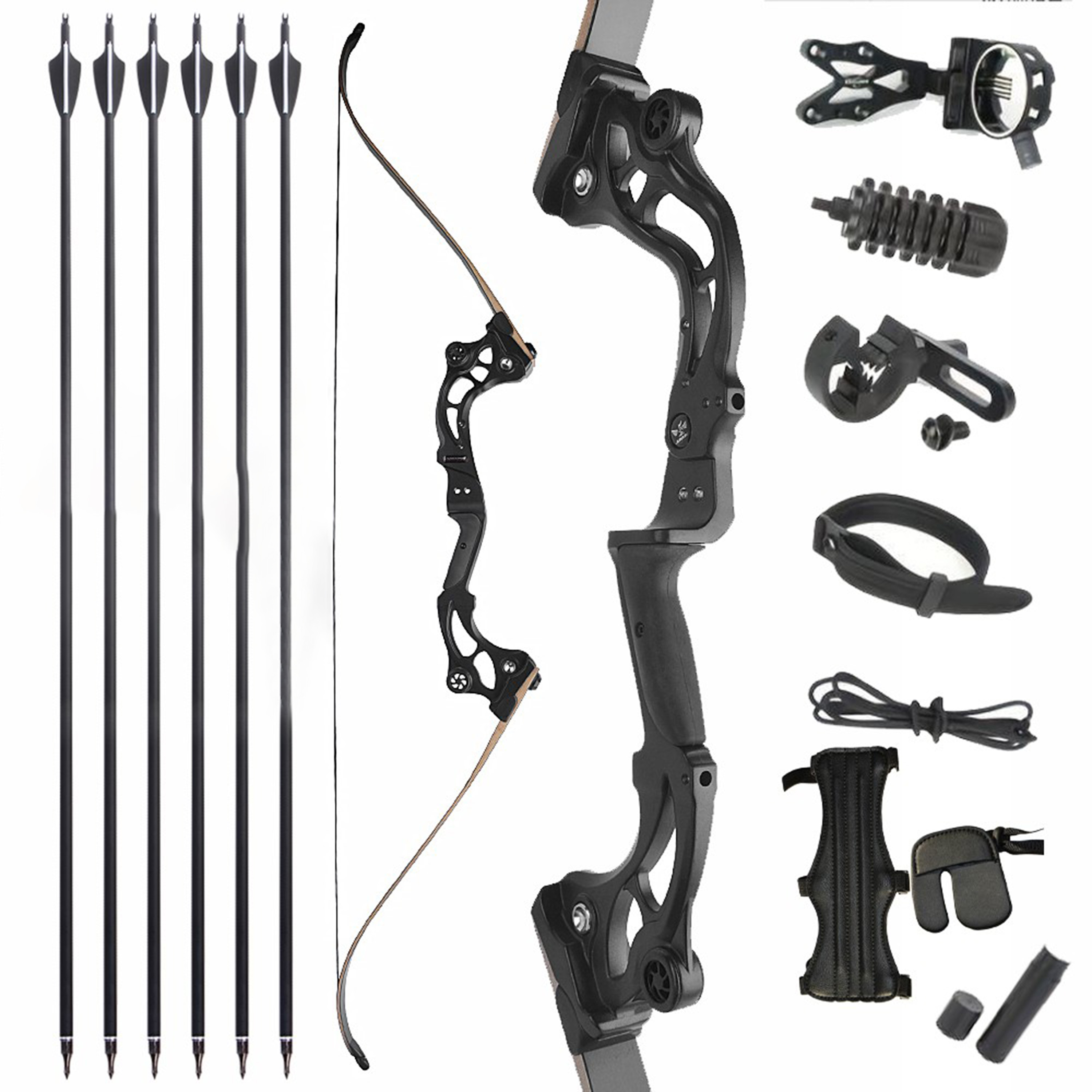 JUNXING F163 Takedown Hunting Recurve Bow Kit 62" 50lbs
