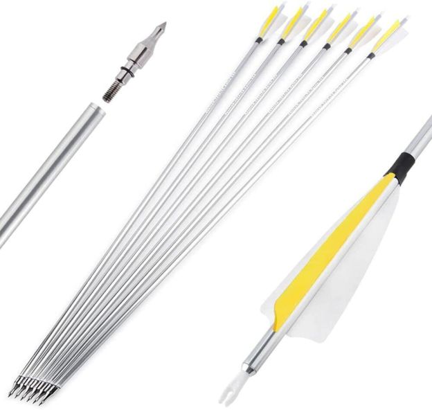 Aluminum Arrows  30"  SP500 4" Feathers Archery Hunting Practice