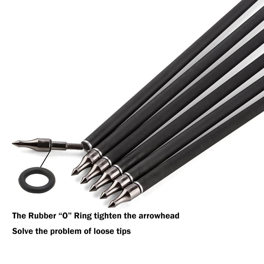 Archery Carbon Arrows Spine 500 with 4" Real Feathers Hunting Target