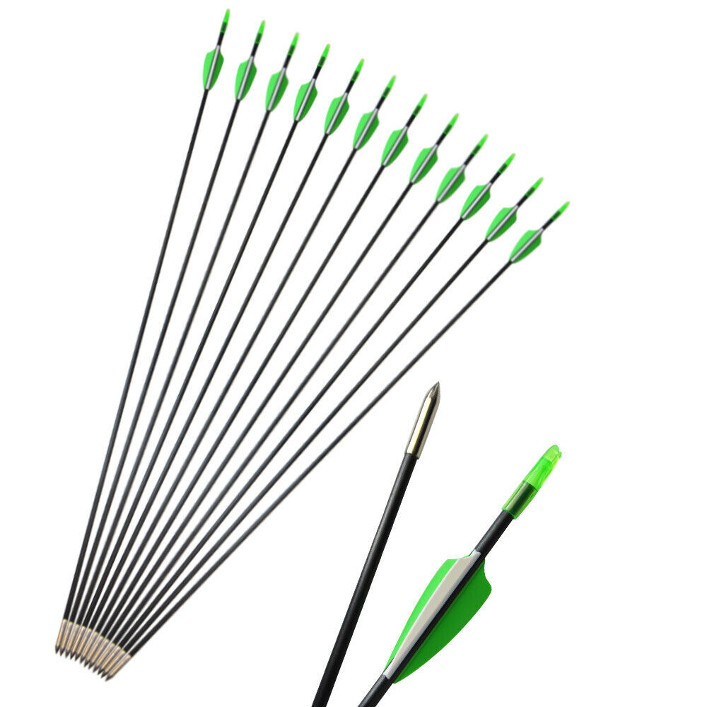 31" Fiberglass Arrows Target Practice Recurve Bow Hunting Shooting