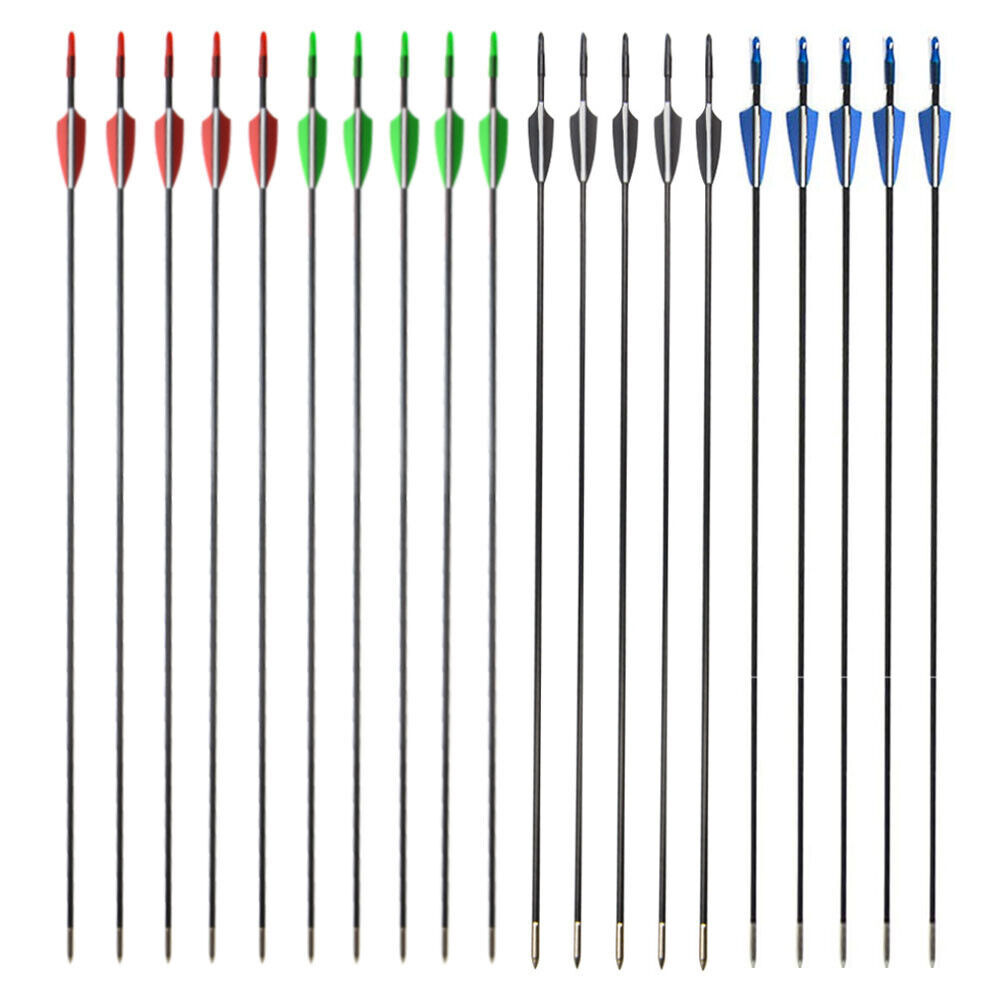 31" Fiberglass Arrows Target Practice Recurve Bow Hunting Shooting