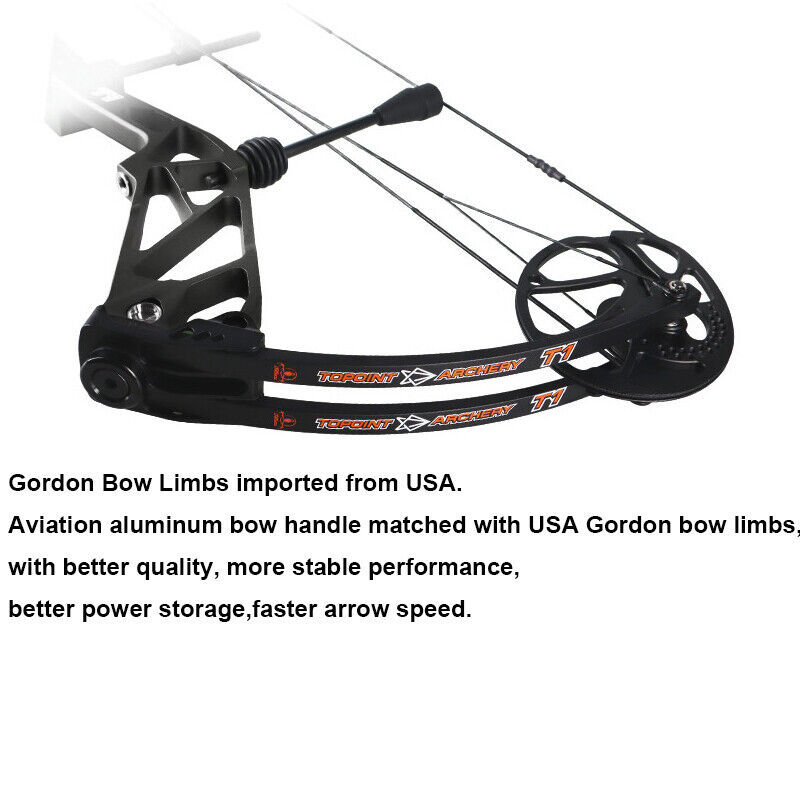 TOPOINT T1 MAX Hunting Compound Bow 19-70lbs CNC 320FPS LH RH