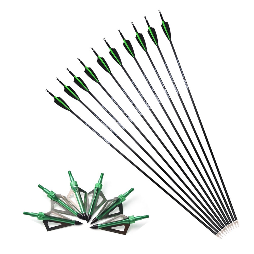 500 Spine Carbon Arrows Target & Hunting Compound & Recurve Bows