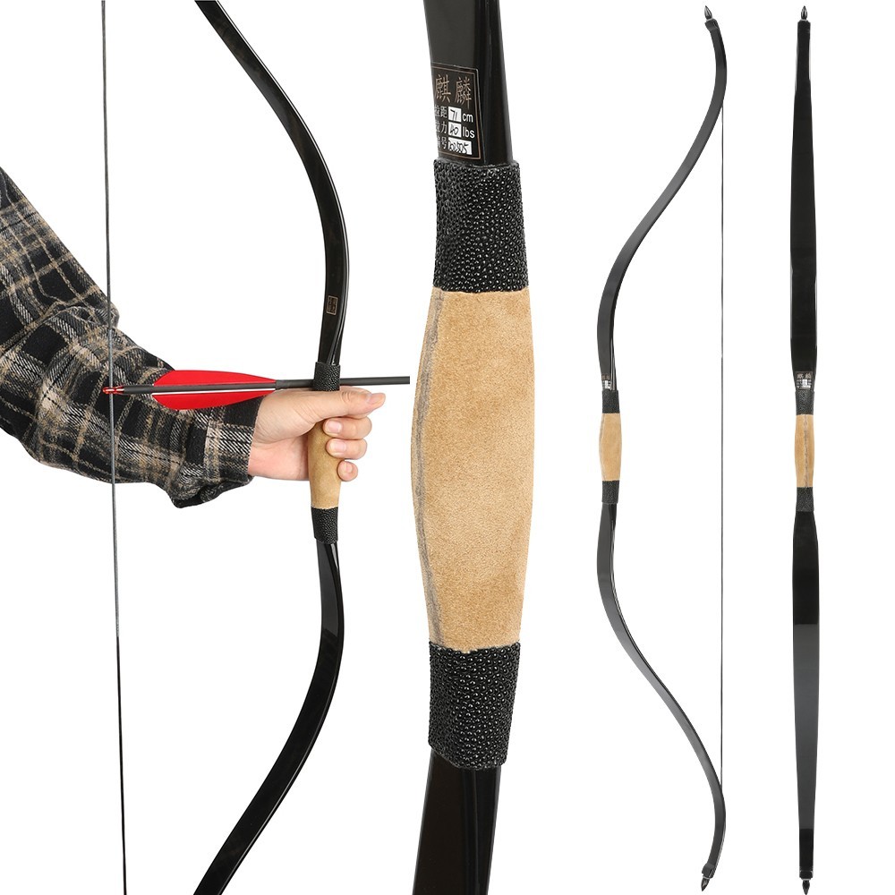 Traditional One-Piece Bow Handcrafted LH RH 15-95lbs