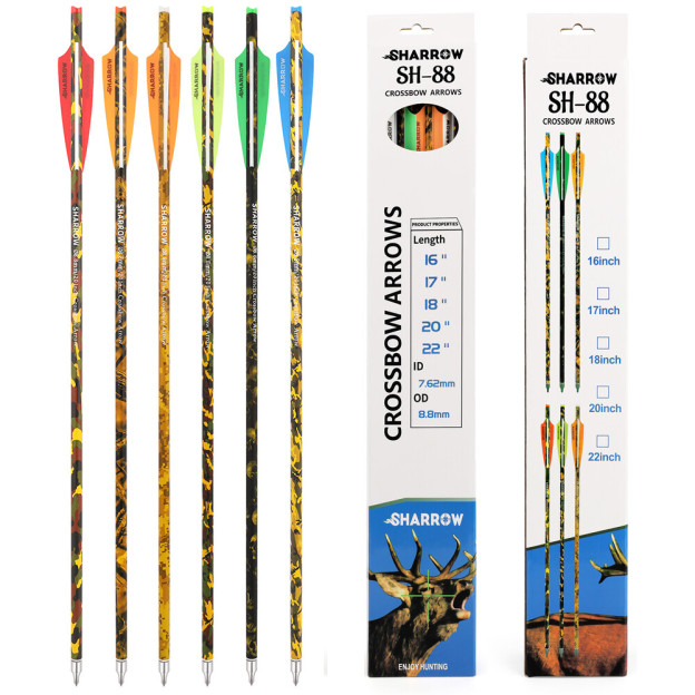 Camo Crossbow Bolts Mixed Carbon Fiber Hunting Arrows 16"-22" 12pcs