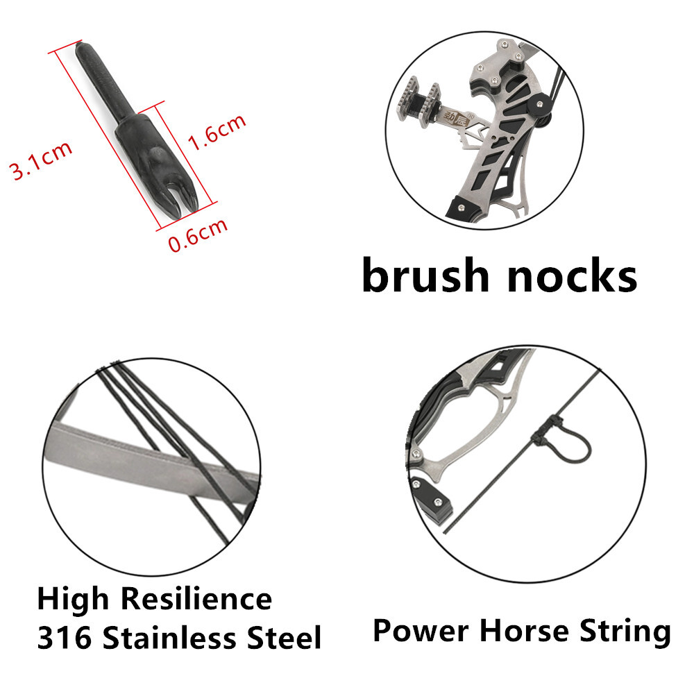 16" Mini Compound Bow Arrow Set Desktop Archery 16lb Power