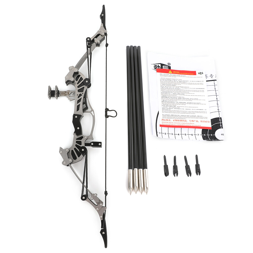 16" Mini Compound Bow Arrow Set Desktop Archery 16lb Power