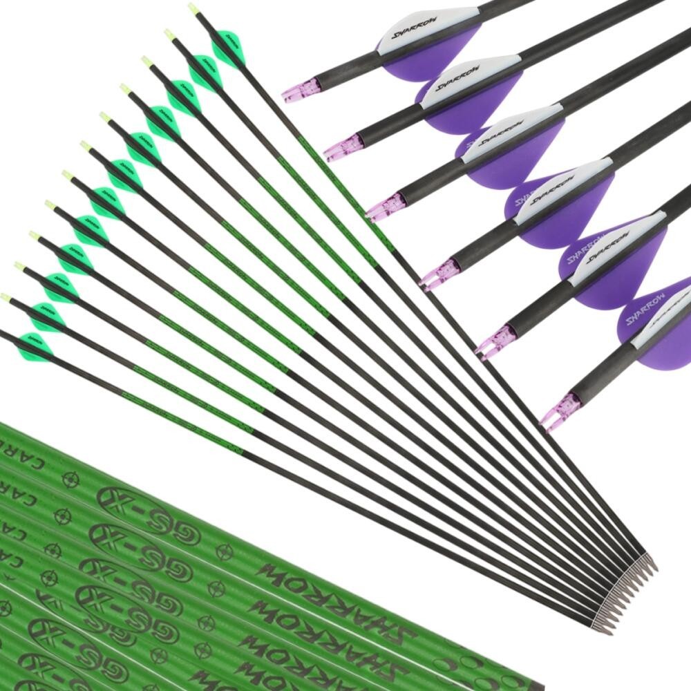 Pure Carbon Archery Arrows 30" SP300-800 for Compound/Recurve