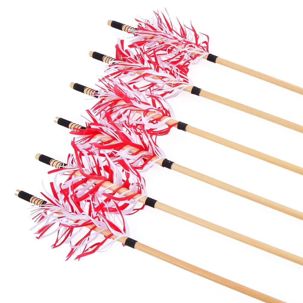  32" Flu-Flu Wooden Arrows Traditional for Recurve and Longbow