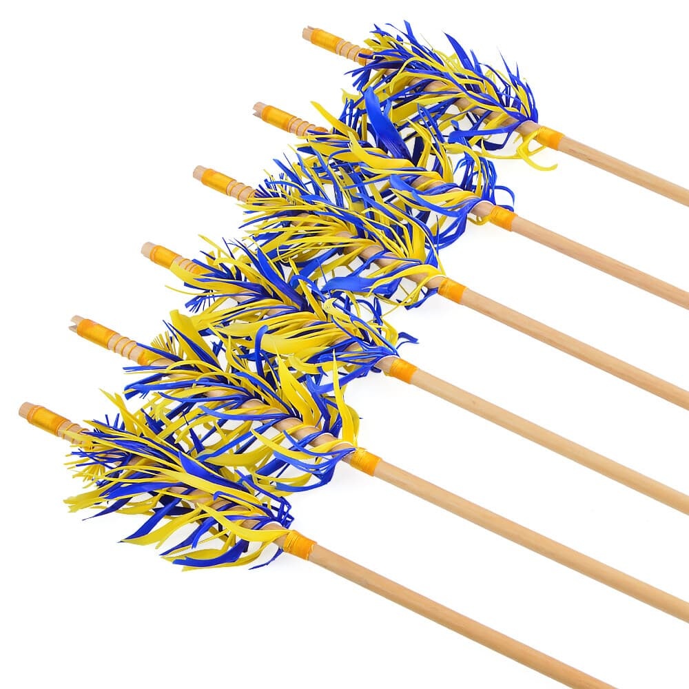  32" Flu-Flu Wooden Arrows Traditional for Recurve and Longbow