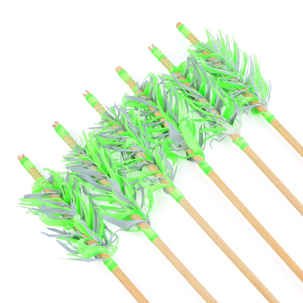  32" Flu-Flu Wooden Arrows Traditional for Recurve and Longbow