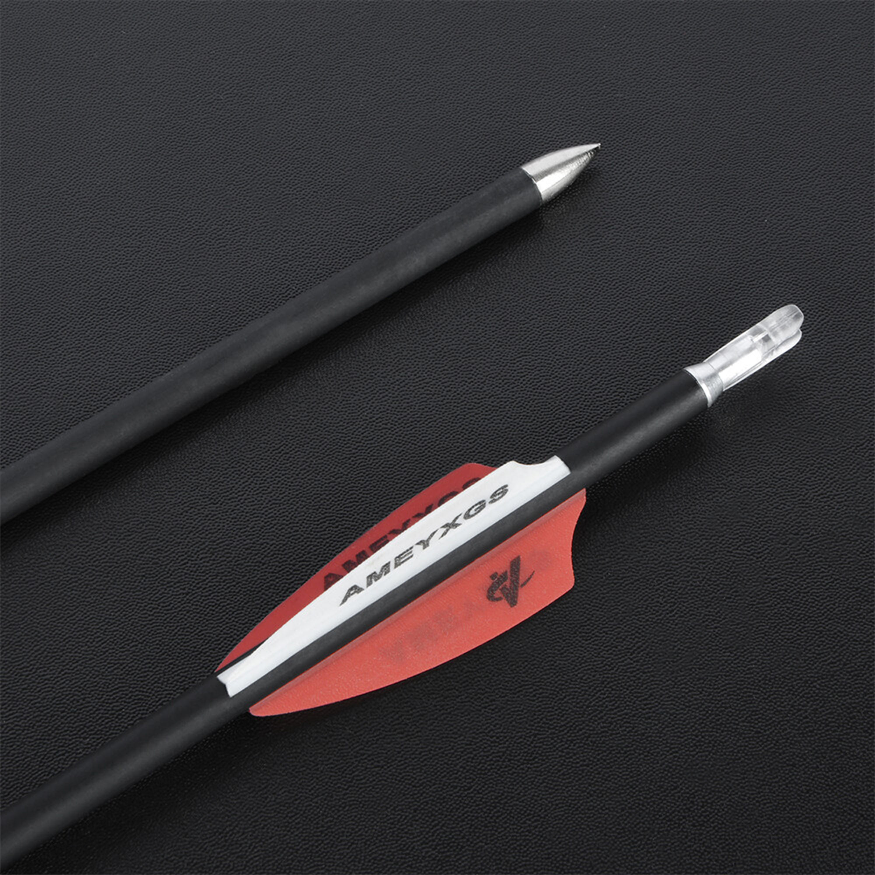 AMEYXGS Target Arrows 1000 Spine Carbon Arrow 32.8" Fixed Steel Points 