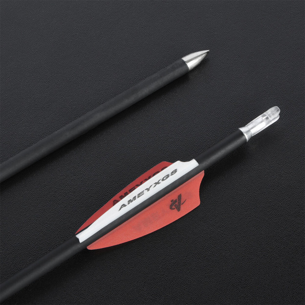 AMEYXGS Target Arrows 1000 Spine Carbon Arrow 32.8" Fixed Steel Points 