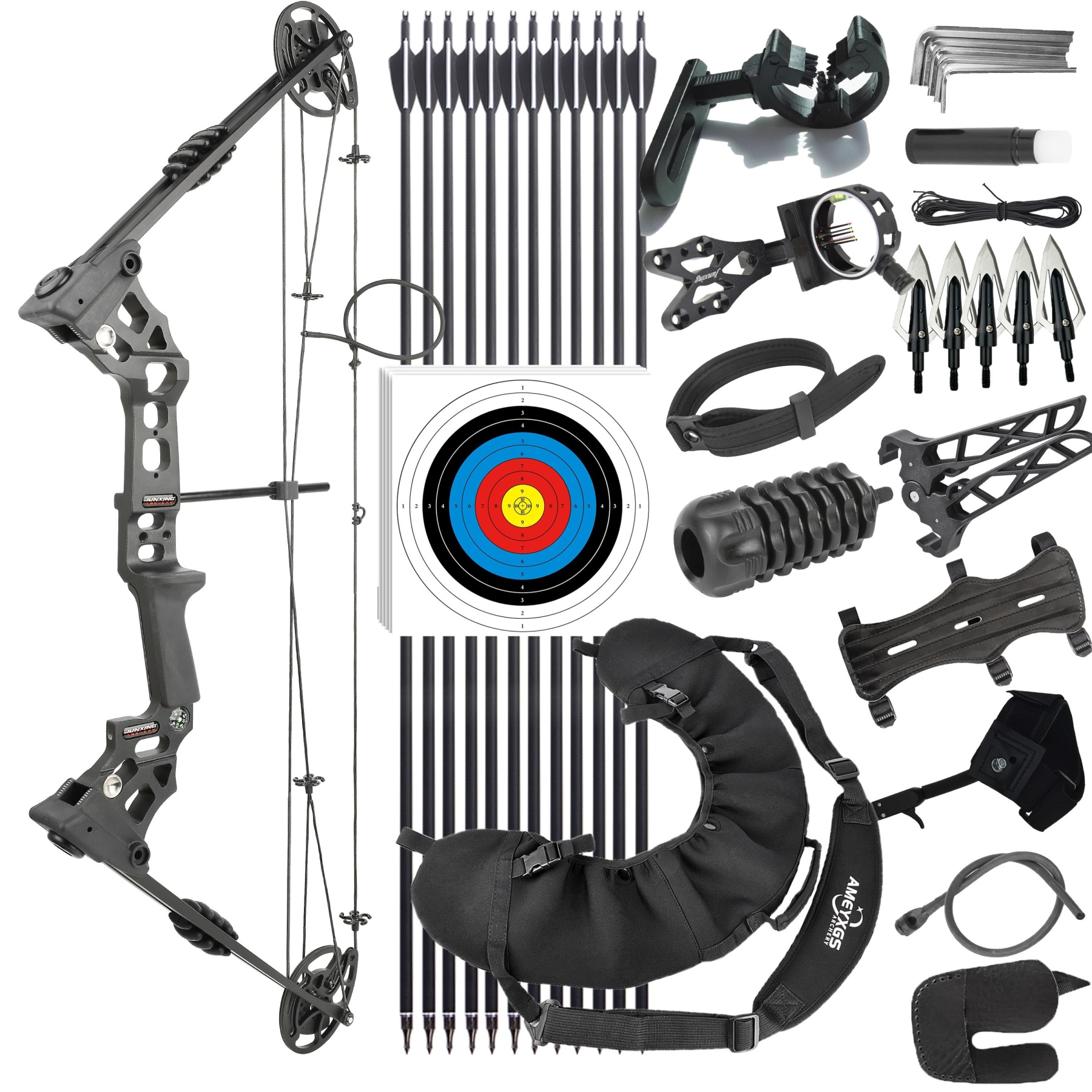 Junxing X8 Compound Bow and Arrows Set Hunting Bow 20-70lb