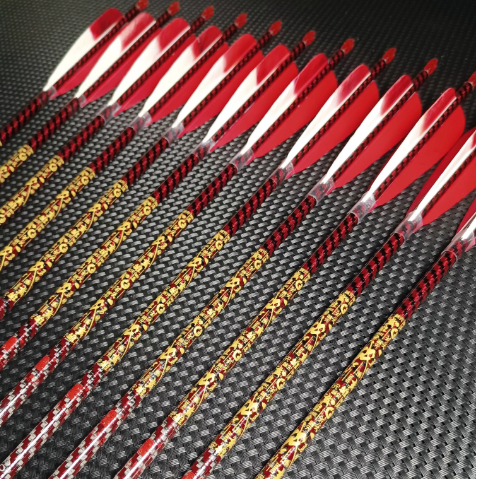 Zhan Ge Carbon Arrows Feather Spine300-800 Shooting  Archery 