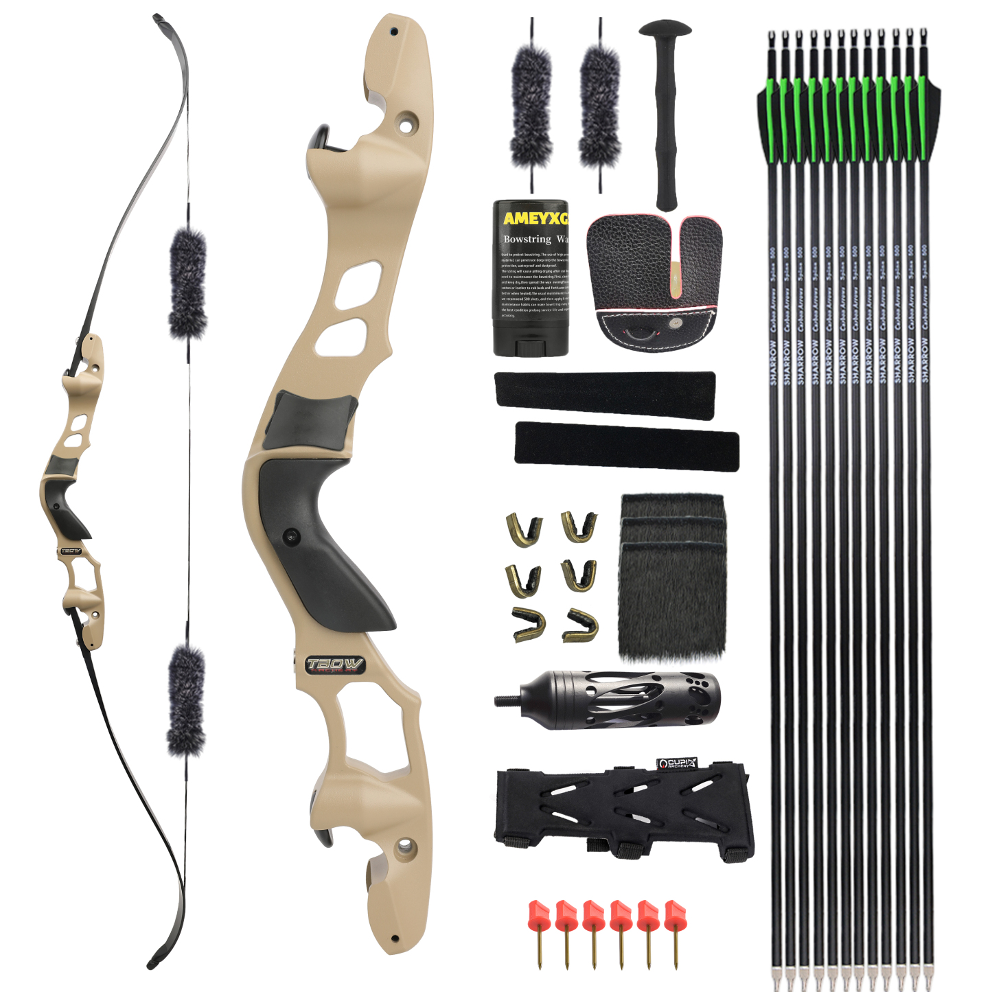 62" ILF Hunting Recurve Bow Set Ready to Shoot 30-60lbs TBOW ARCHERY