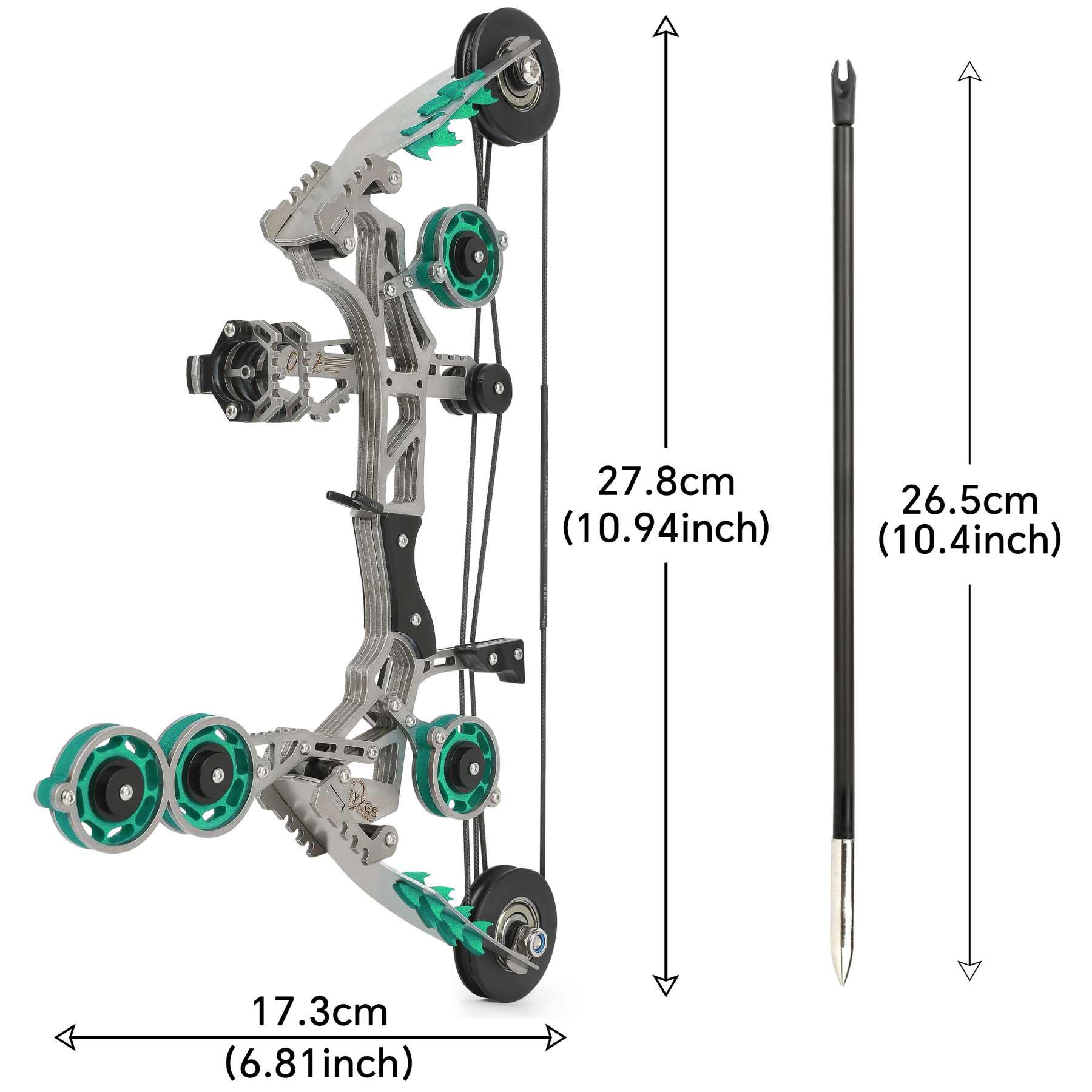 Mini Compound Bow 11" RH/LH for Hunting Shooting Practice