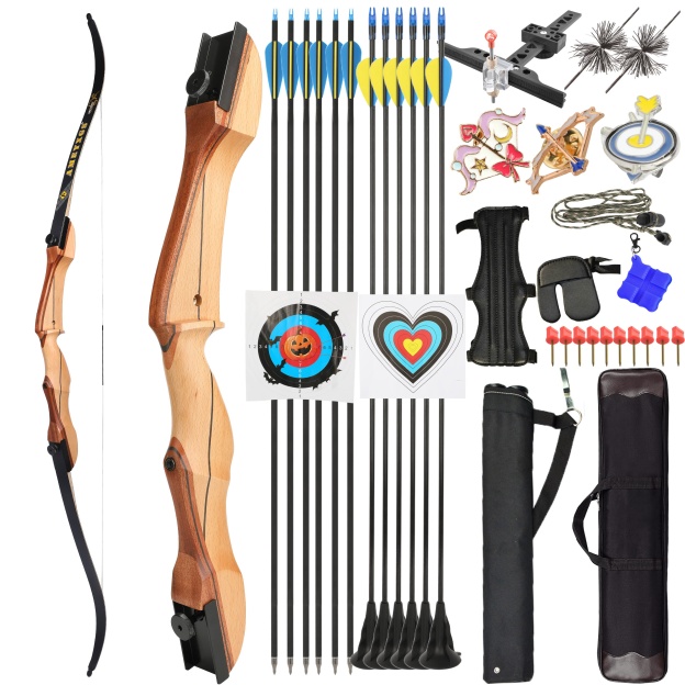 Takedown Recurve Bow 66" 14-24lbs for Target Hunting Practice