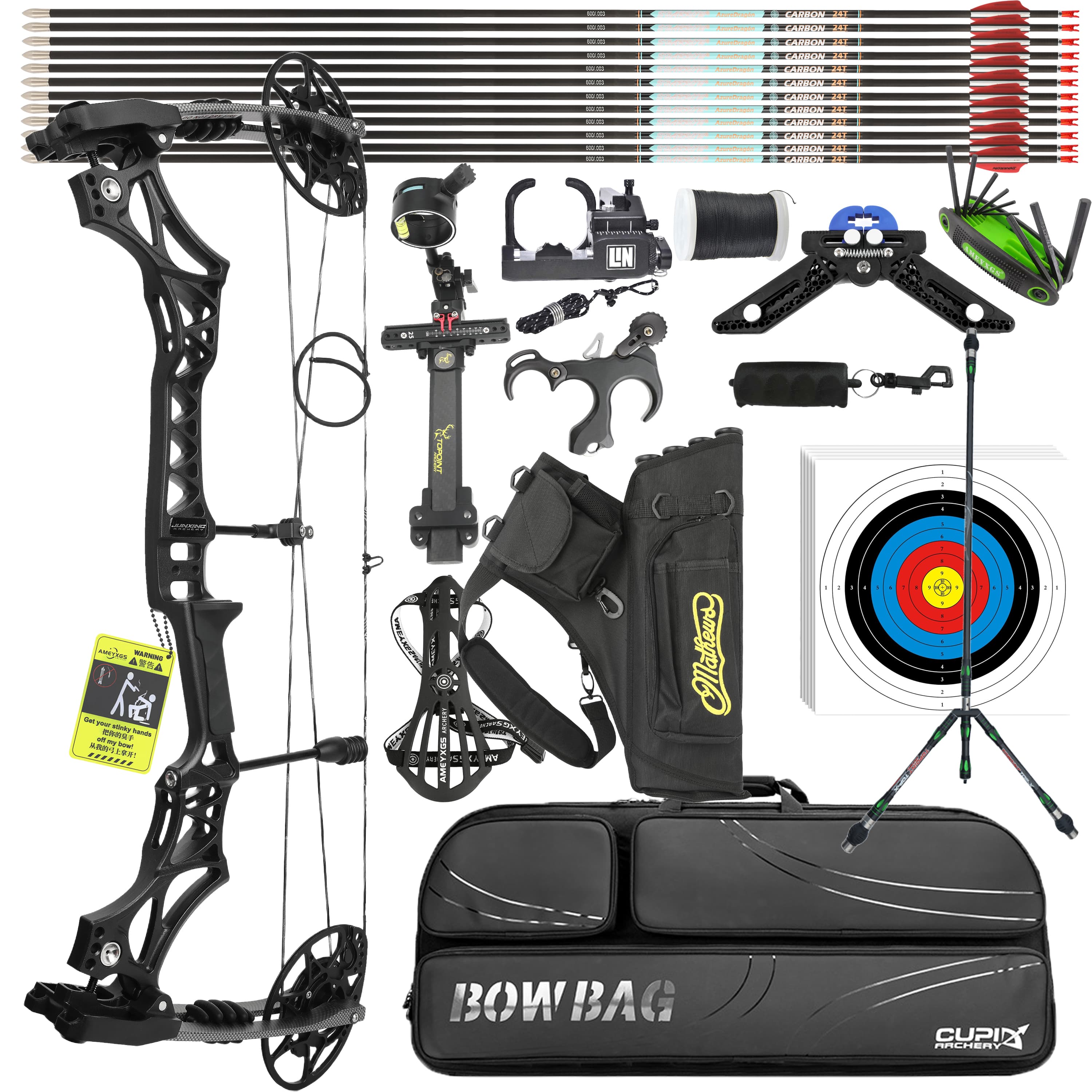 Junxing M128 Hunting Compound Bow Set 30-70lbs High-Speed 340 FPS
